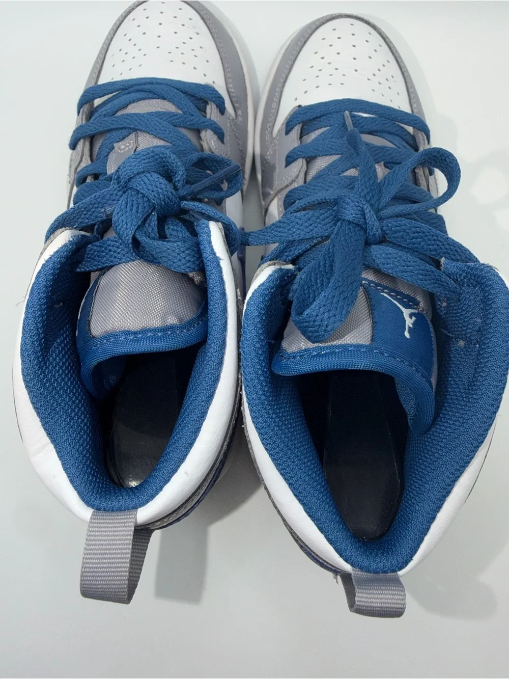Nike Kids Mid-Top Sneakers - White, Gray & Blue